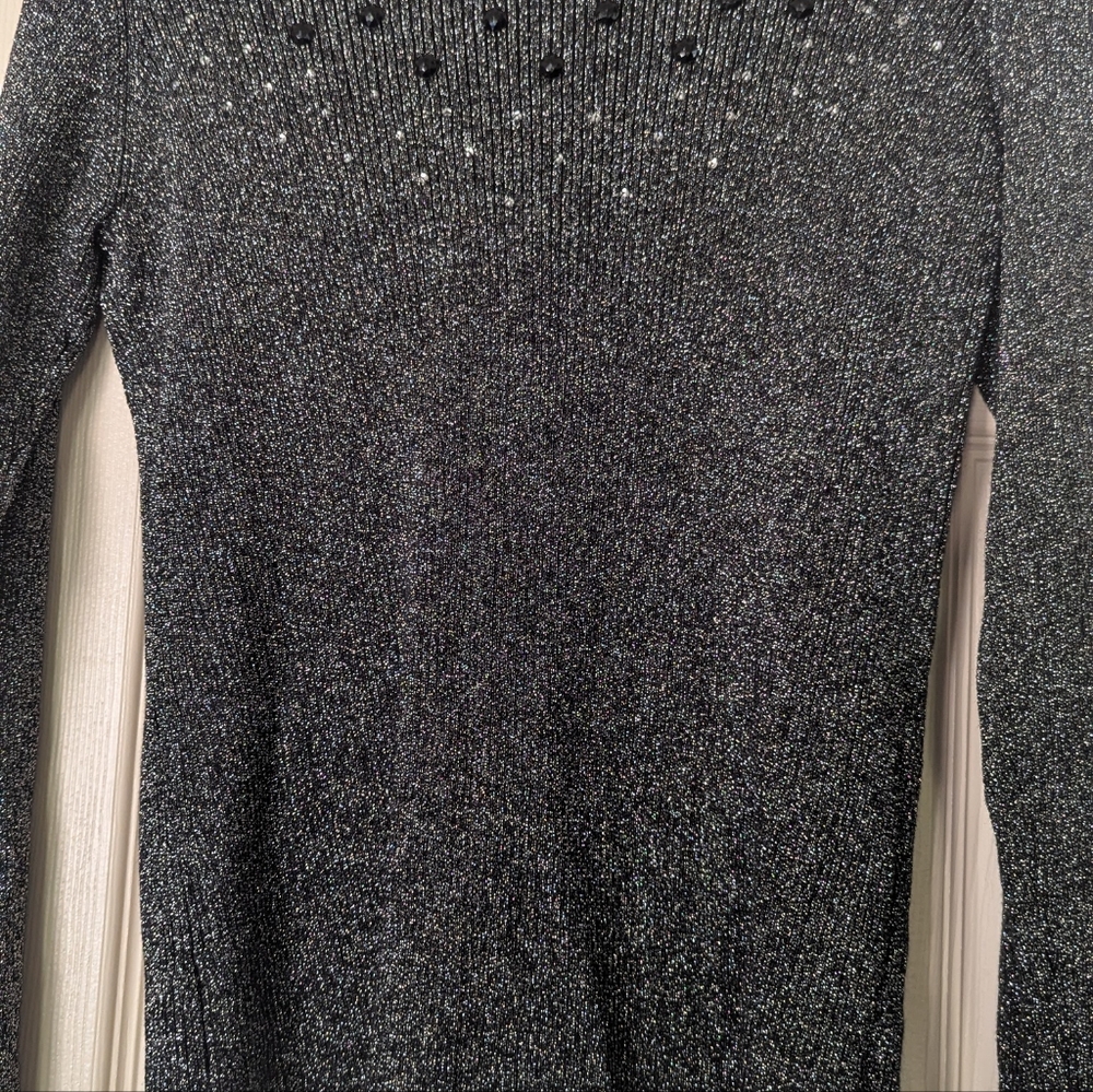 Investments Black and Silver Knit Top